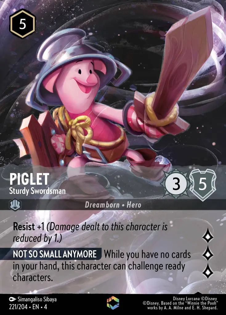 Disney Lorcana: Pre-Iconic — Piglet - Sturdy Swordsman (Enchanted)