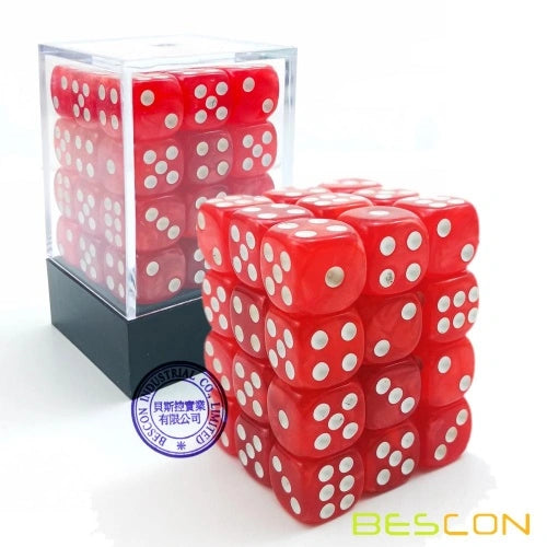 36x D6 Dice Block: Red
